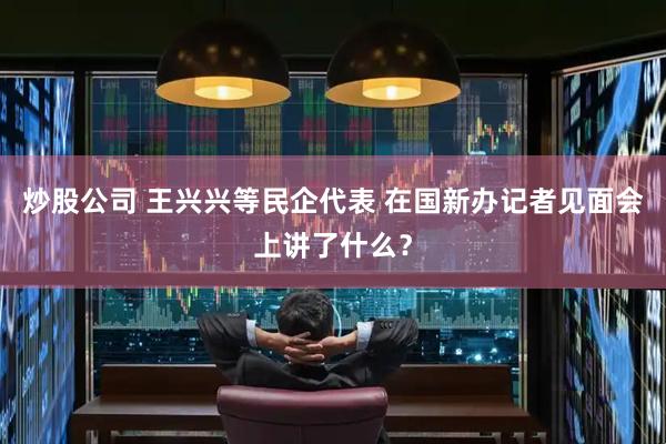 炒股公司 王兴兴等民企代表 在国新办记者见面会上讲了什么？